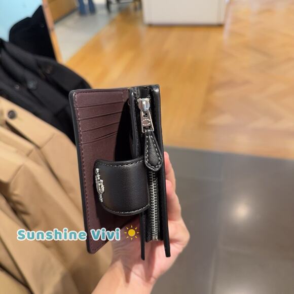 NWT Coach Medium Corner Zip Wallet Butterfly Print CCL65 Silver/Black - Picture 5 of 5